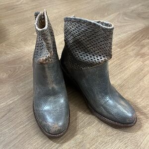 Bed Stu Distressed Gray Ankle Boots